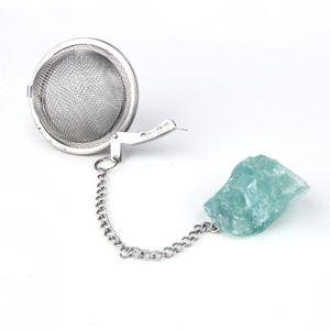 Wholesale Natural Raw Crystal Rose Quartz Amethyst Pendant Stainless <b>Tea</b> <b>Infuser</b> - Product Image 5