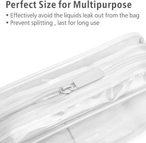 Nouvelle trousse de toilette transparente pour femmes, approuvée par la TSA pour les voyages en avion, blanche, 2024 - Product Image 2