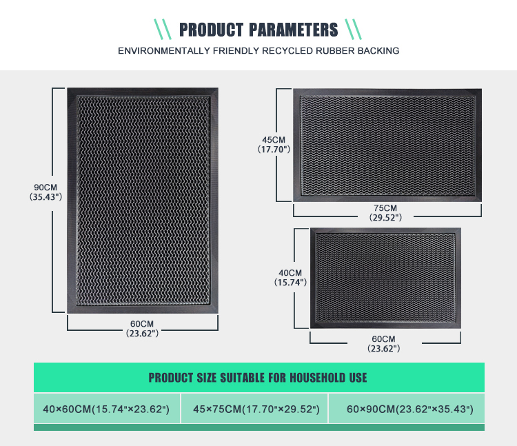 Durable Skid Resistance Dust Control Molded ECO-friendly Rubber entrance door mat(图7)