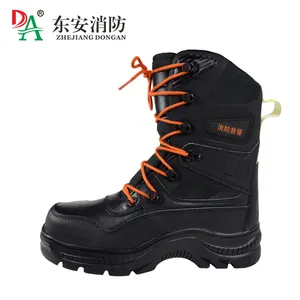 China factory Fire Resistant Fire rescue Anti Puncture firefighter leather boots