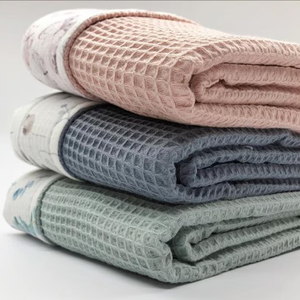 Personalized Toddler Cotton Waffle Muslin <strong>Baby</strong> Blanket Stroller Crib Bed Soft Newborn Receiving Swaddle Blankets to Embroider - Product Image 6