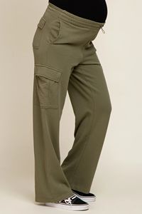 <span class=keywords><strong>Pantalon</strong></span> de maternité à jambes larges avec détails de franges à la taille élastique pour femmes enceintes - Product Image 2