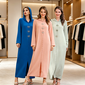 Vêtements islamiques traditionnels printemps-automne, vêtements amples et modestes pour femmes musulmanes, <span class=keywords><strong>robe</strong></span> musulmane arabe de Dubaï - Product Image 3