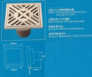 SUS304ห้องอาบน้ำฝักบัวเชิงเส้นท่อระบายน้ำชั้นปก V3024ป้องกันกลิ่นสแตนเลสห้องน้ำตารางหล่อชั้นท่อระบายน้ำ - Product Image 2