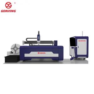 GONXING Machine de découpe laser pour tubes à fibre Découpe continue de haute précision 6020 3015 4015 Machine de découpe laser à fibre pour tubes