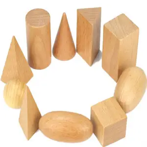 Wooden Montessori Geometric Solids with Base Sensory Toys Learning Educational Toys for Toddlers Juguetes Montessori