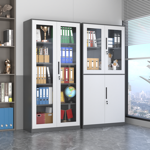 أرشيفية فولاذية حديثة مقاومة للصدأ ببابين قابلة للتعديل زجاج تخزين مستندات لورش العمل بسعر الجملة من المصنع - Product Image 3