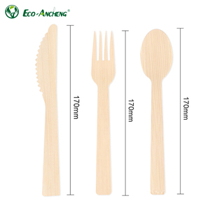Cucchiaio in Legno Biodegradabile all'Ingrosso, Posate Monouso in Bambù 17cm (5.5 Pollici), Cucchiaio Forchetta Coltello per Negozi Alimentari - Product Image 1
