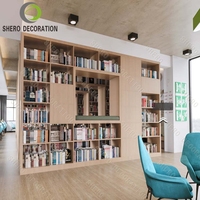 Armoire en bois durable et écologique personnalisée avec 8 étagères, serrure à clé, pour bibliothèque, librairie, utilisation scolaire, design de mobilier de bibliothèque