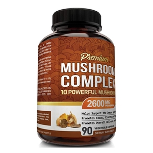 Extrait de champignon de queue de dinde de marque privée, supplément de cerveau rouge Reishi Nootropics 1500mg, Capsules souples de champignon de crinière de lion - Product Image 4