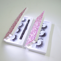 Boîtes d'emballage de cils auto-adhésives vides avec lumières LED, boîte à cils avec miroir, boîtes à cils LED personnalisées