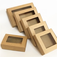 XJH boîte-cadeau en papier Kraft vierge avec fenêtre boîte à savon faite à la main boîte à bonbons cadeau de bijoux boîte à bonbons cadeau de mariage décoration de fête