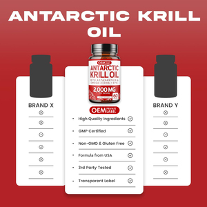 Suplemento de Aceite de Krill Antártico OEM, Cápsulas Blandas de Aceite de Krill Omega 3 con EPA, DHA, Astaxantina y Fosfolípidos, Apoya la Salud del Corazón, el Cerebro y las Articulaciones - Product Image 4