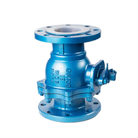 Vanne à boisseau sphérique à bride DN100 PN16 en acier au carbone moulé, 2 pièces, passage plein, revêtement époxy bleu, levier manuel industriel durable