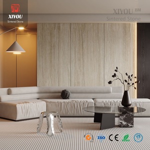 Losa de Piedra Sinterizada de Travertino Amarillo Español de 9 mm, Hecha a Medida, 1200x2700 mm, Acabado Mate, Vetas Cruzadas, Moderna, para Pared de Dormitorio, Spa o Baño - Product Image 3