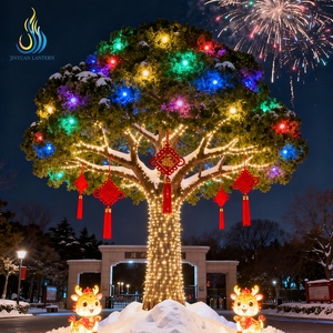 Instalación de Faroles para el Año Nuevo Chino -- Faroles Gigantes Rojos y Dorados para Decoración de <span class=keywords><strong>Chinatown</strong></span> y Plazas - Product Image 1