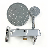 Système de douche mural chromé multifonction avec pommeau de pluie, douchette à main et pulvérisateur de bidet pour salle de bain domestique ou d'invités