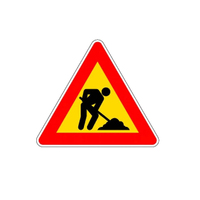 Panneau de signalisation en aluminium non réfléchissant 800*1.5 Film publicitaire de couleur personnalisée Panneau d'avertissement triangulaire pour chaussée
