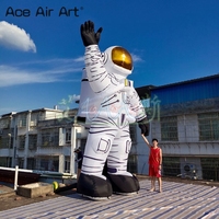 Astronaute gonflable lumineux à LED avec lumières changeantes de couleur pour exposition extérieure et décoration de fête spatiale
