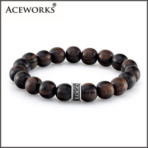 Custom 925 Sterling Silver Logo Spacer <b>Bead</b> Fit <b>Mens</b> Beaded <b>Bracelet</b> - Product Image 2