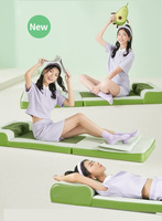 Matelas de massage chauffant et vibrant pour le dos, pliable, à compression d'air