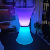 Table de bar extérieure à 16 LED RGB, mobilier de bar lumineux, table à cocktails, table de bar LED pour mariage, fête, jardin, boîte de nuit