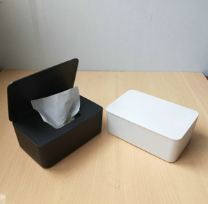 Home and office use plastic tissue box with lids wipes Paper Container desktop tissue basket
