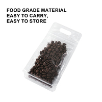 Sachets à fond plat en aluminium noir haute barrière, réutilisables, pour le stockage des grains de café, sacs à café avec valve