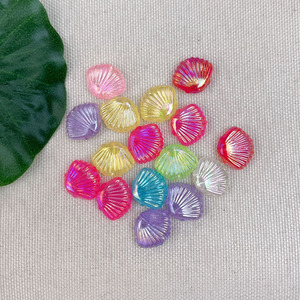 Cuentas acrílicas irregulares de color AB, iridiscentes, transparentes, accesorios de joyería DIY, cuentas redondas sueltas para manualidades y joyería. - Product Image 2