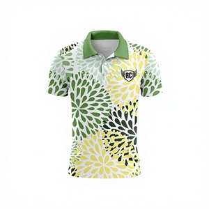 Camiseta de Spandex/Poliéster con Logotipo Personalizado, Jersey Floral de Punto, Manga Corta, Estilo Golf Casual, Talla Grande, Máxima Comodidad - Product Image 1