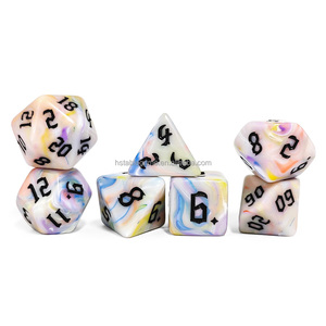 Venta al por mayor precio barato DND acrílico multicolor poliédrico claro Swing Dice Set para TRPG DND <span class=keywords><strong>Dungeons</strong></span> <span class=keywords><strong>Dragons</strong></span> RPG juegos dados - Product Image 5