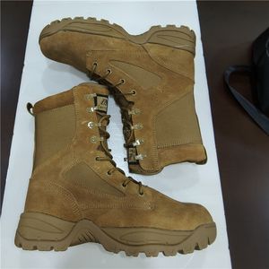 Bottes tactiques en cuir de vache noir Coyote Brown TSB13 avec manchons Oxford respirants, bottes de combat classiques légères à tige haute - Product Image 2