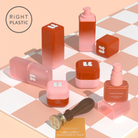 Flacon pulvérisateur de luxe carré en PETG RiGHT PLASTIC COR, flacon compte-gouttes pour sérum de soin de la peau, flacon de brume tonique ou de parfum 30-150ml