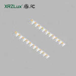 XRZLux 24W Trimless Antideslumbrante Múltiples cabezas Focos de techo LED cuadrados ETL Downlight Luz de rejilla lineal LED empotrada