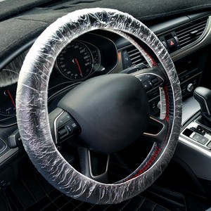 Ensemble de nettoyage en plastique PE transparent et durable pour l'intérieur de la voiture, accessoires jetables, 5 en 1, housse de siège de voiture, housse de <span class=keywords><strong>volant</strong></span> - Product Image 2