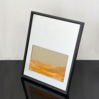 Plaque Métallique Argentée avec Sablier Orangé Doré à Effet Sable Mouvant, Trophée de Cérémonie, Récompense Professionnelle MH-FJ007