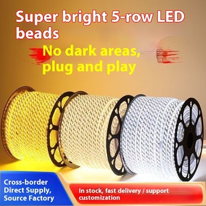 Nhà Máy IP65 220V <span class=keywords><strong>LED</strong></span> Strip trang trí chiếu sáng 2835 12 mét 180led 3 dòng băng linh hoạt 6000K 3000K 4000K ánh sáng Strings đối với cửa hàng - Product Image 2