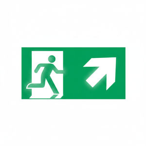 Segnale freccia destra per uscita di emergenza-300 in alluminio luminescente * 160 mm - Product Image 2