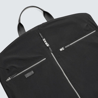 Maßgefertigter Logo-Anzugträger, Modischer Großer Faltbarer Kleidersack, Schwarze Reisetasche für Herren, Kleiderhülle aus Nylon mit Ledergriffen
