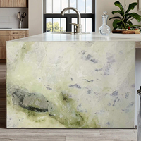 Dalle de marbre bleu poli de luxe italien, écologique, pour plan de toilette de salle de bain, plan de travail de cuisine et usage extérieur