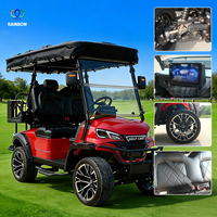 Voiturette de golf électrique haute puissance 72V avec toit ciel étoilé personnalisable, bande lumineuse LED et coffre de chargement arrière personnalisable pour un espace de rangement supplémentaire