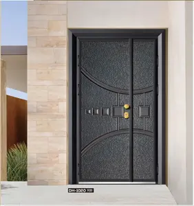 Liga de zinco de alta qualidade única dupla exterior segurança preço de porta de segurança portas de aço de entrada villa