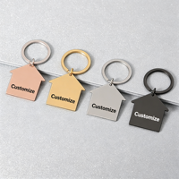 Nouveau porte-clés maison vierge Ywyougang, porte-clés personnalisable en acier inoxydable, accessoire souvenir gravable au laser