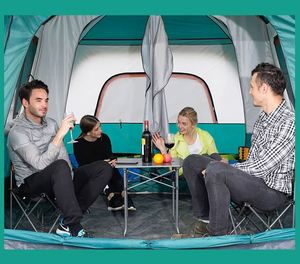 Outdoor 4 Person Waterproof Camouflage Family Camping <b>Tent</b> Double Layers One Bedroom Living <b>Room</b> Structure Sale - Product Image 4
