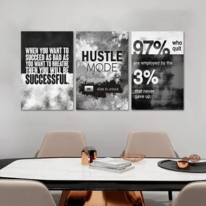 Motivational Hustle Posters Inspirational Decor Picture Quotes Success Canvas Print Artwork Inspirational Word Art Painting