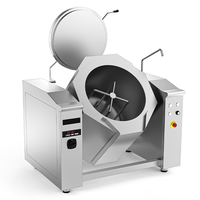 400L Central Kitchen Jacketed Kettle Gewerbliche Koch geräte Edelstahl Induktion kipp koch pfanne mit Rühren