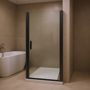 Porte de douche pivotante universelle réglable, verre trempé de 1/4 pouce, ouverture extérieure, cadre rectangulaire minimaliste - Product Image 2