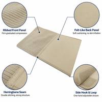 Ceinture abdominale beige avec panneau frontal côtelé à double texture et panneaux latéraux lisses effet feutre