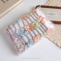 MUJU B231 Lot de 2 chouchous en dentelle double couche 7,5 cm en tissu brodé, avec carte code-barres, prêt à la vente, faible MOQ