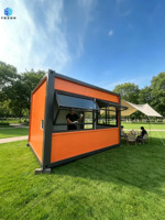 Conteneur bar de 10 pieds, structure en acier préfabriquée modulaire en kit, maison conteneur moderne, orange personnalisé pour café extérieur, bureau, villa